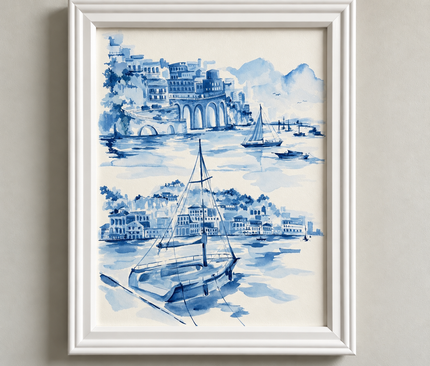 Italian Coastal Watercolor