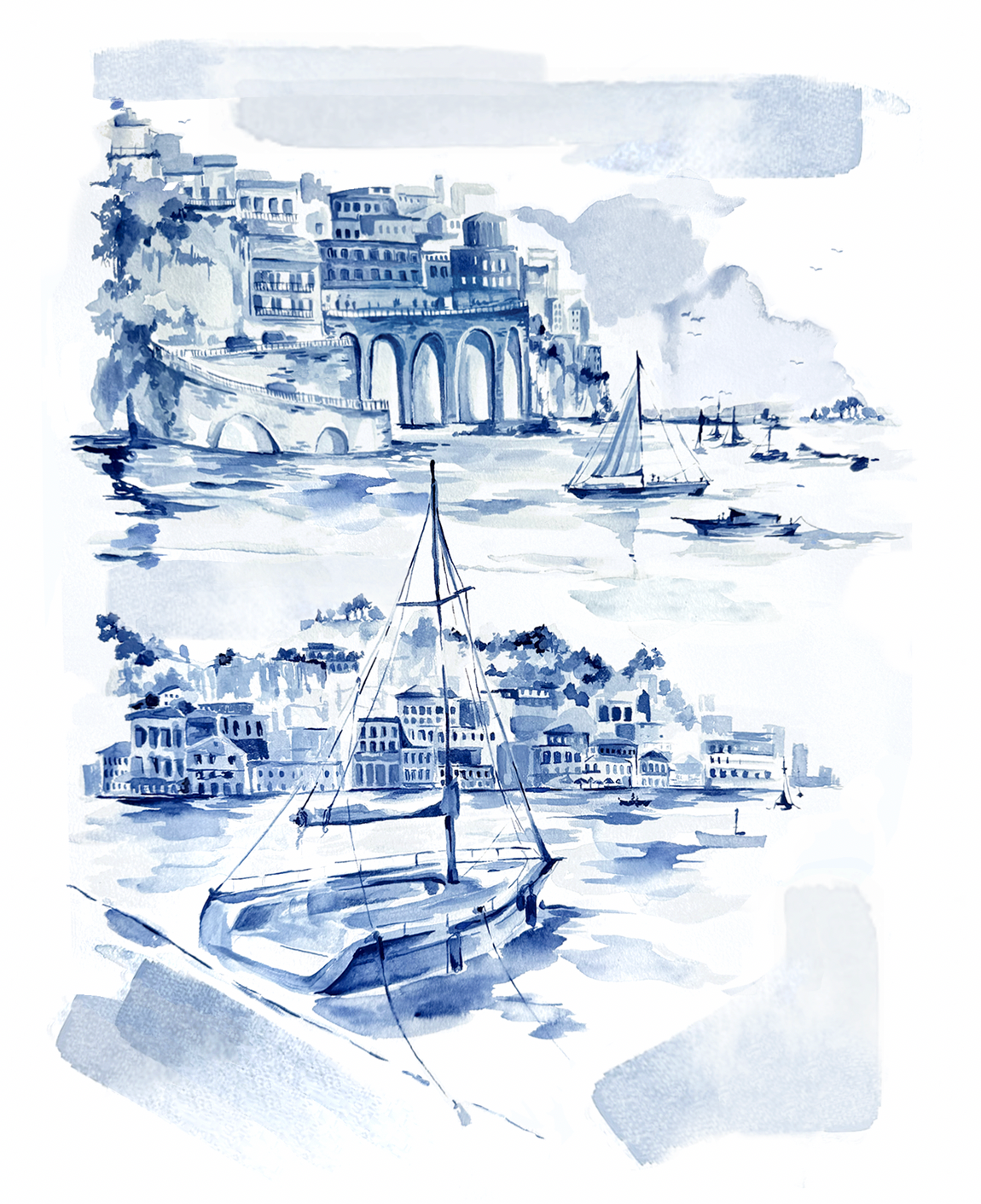 The Blue Marina Toile
