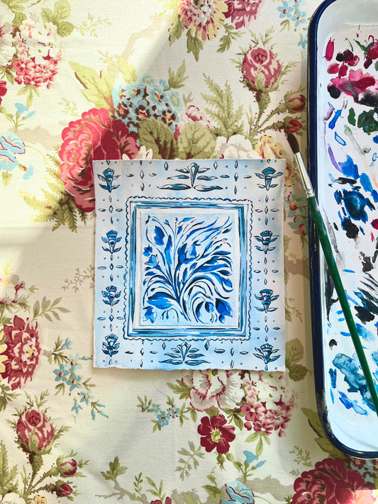 Print & Pattern Series: The Blue & White Bordered Floral