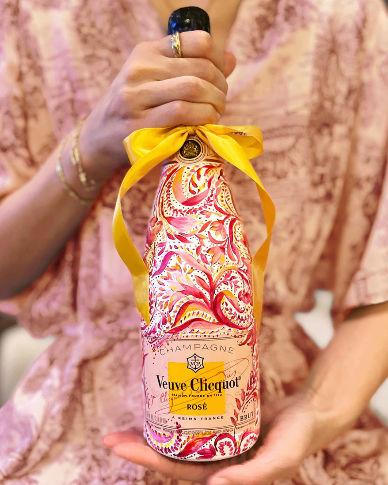 Hand Painted Champagne Bottle